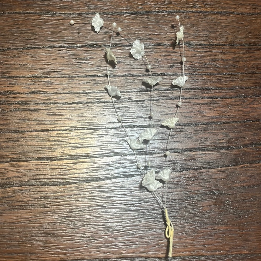 $1 Add-On Artificial Flowers White Beaded for Crafts, Wedding, Special Occasion